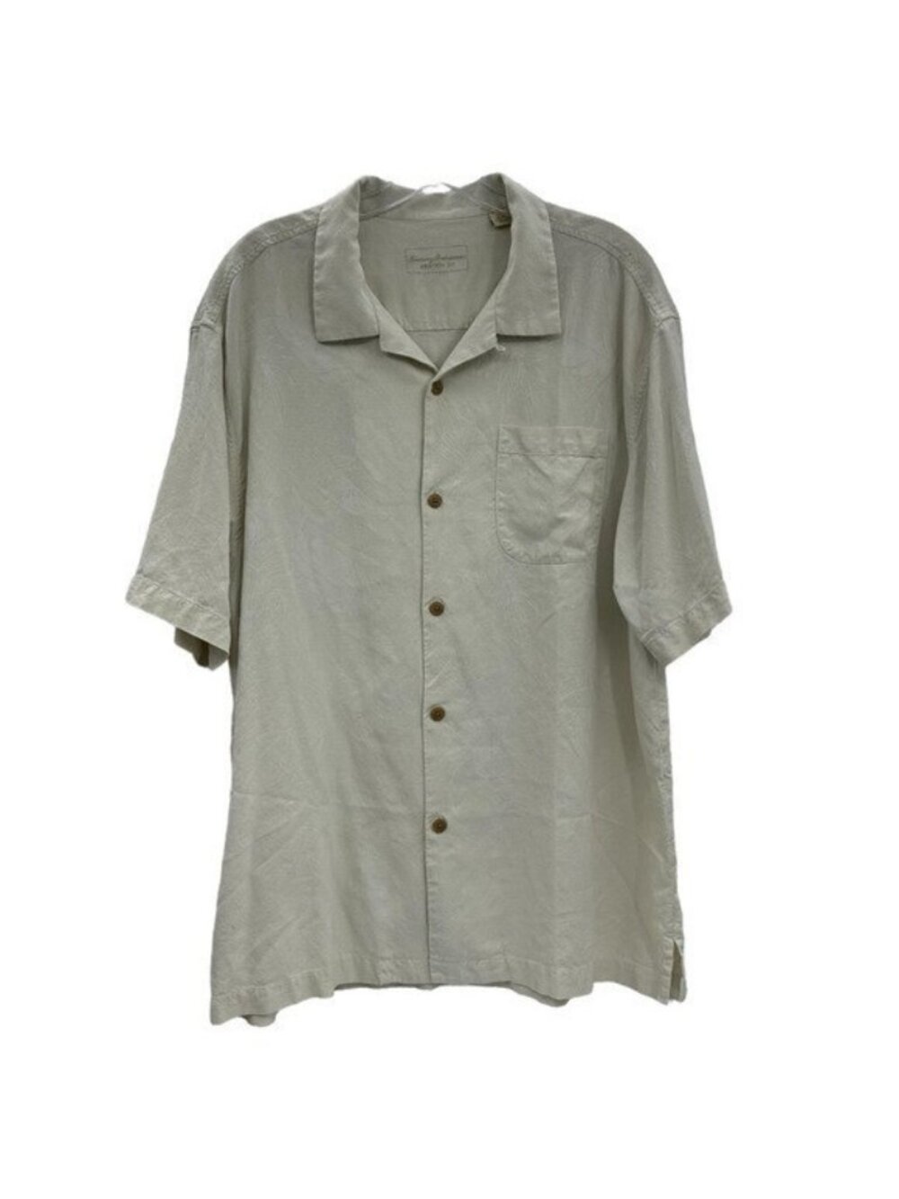 Tommy Bahama Original Fit XL 100% Silk Button Down Shirt Hawaiian Palm Tree